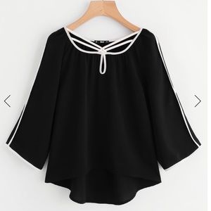 🍋 Keyhole Strappy Neck Blouse, large